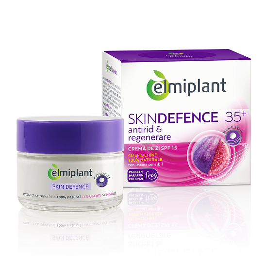 Crema antirid de zi pentru ten uscat si sensibil SPF15, Skin Defence 35+, 50 ml, Elmiplant