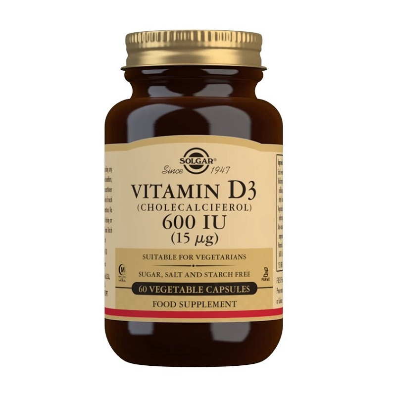 Vitamina D3 600 UI, 60 capsule, Solgar