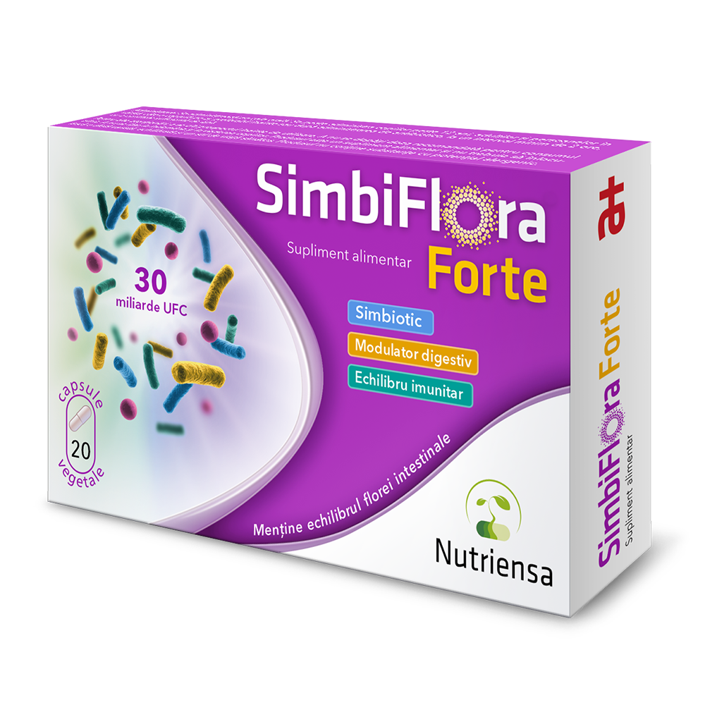 SimbiFlora Forte Nutriensa, 20 capsule vegetale, Antibiotice SA