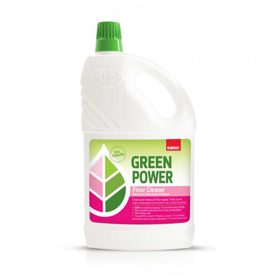 Detergent lichid pentru pardoseli Green Power, 2 L, Sano