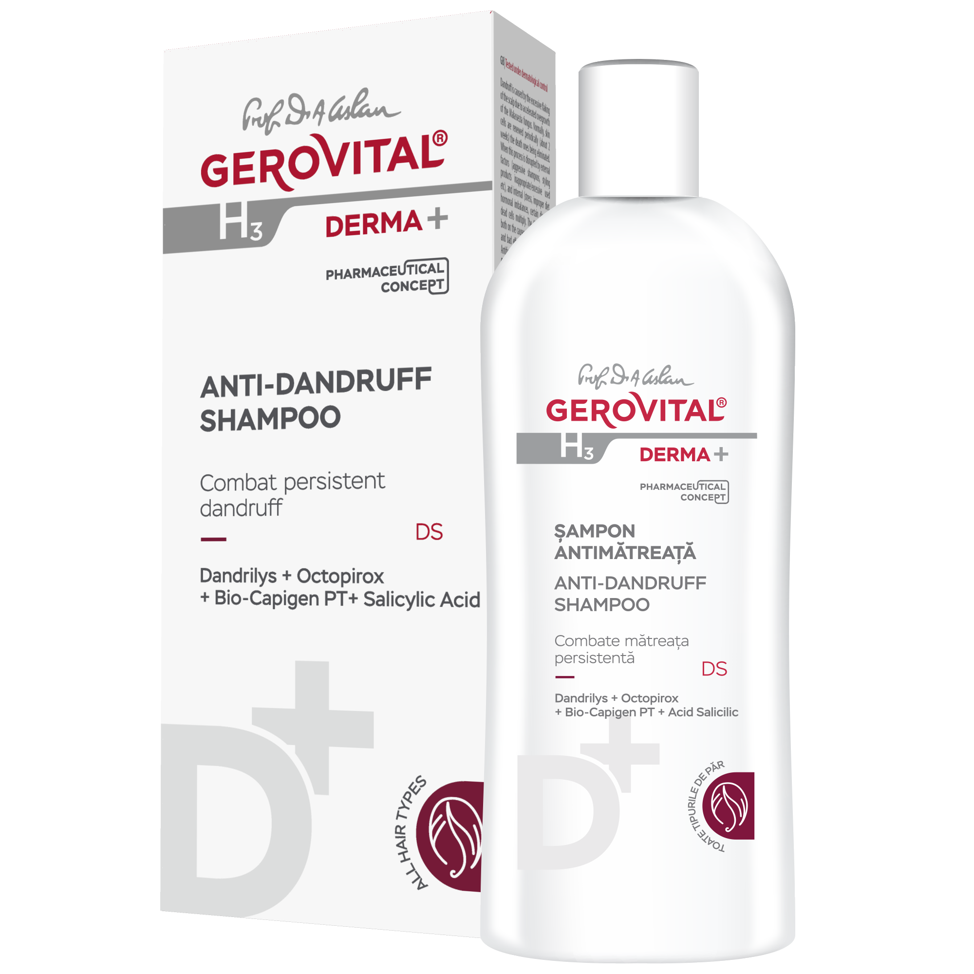 Sampon antimatreata Gerovital H3 Derma+, 200 ml, Gerovital