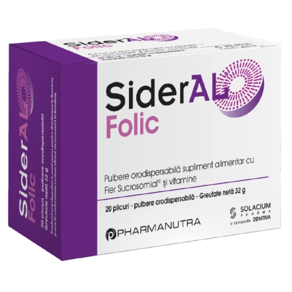 SiderAL Folic, 20 plicuri, Solacium Pharma