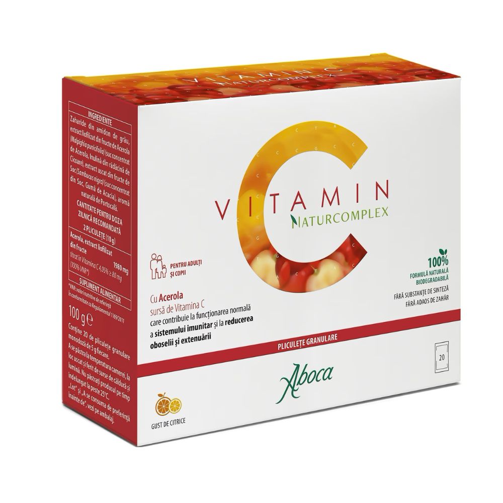 Vitamina C cu acerola Naturcomplex, 20 plicuri, Aboca