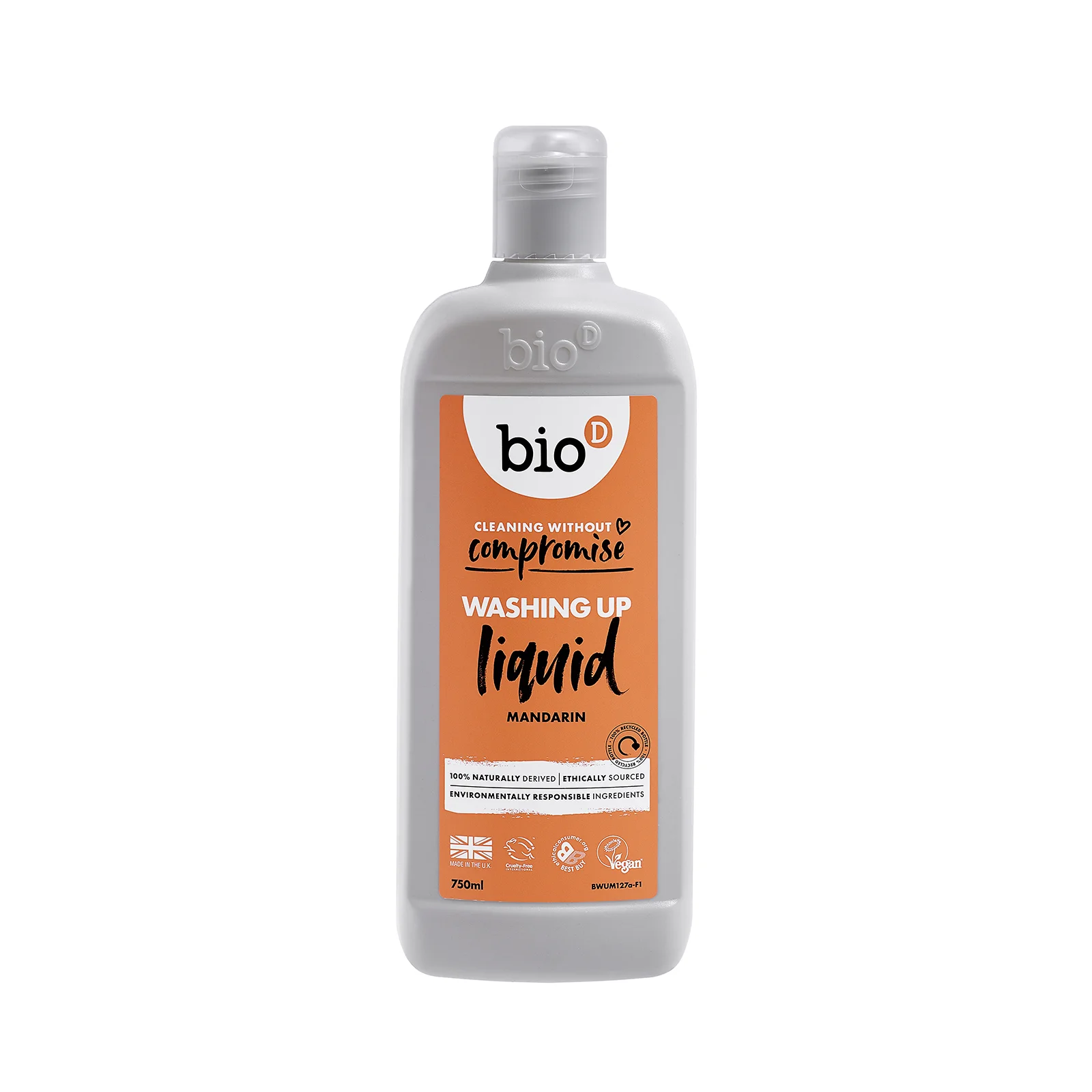 Detergent lichid pentru vase cu parfum de Mandarin, 750 ml, Bio-D