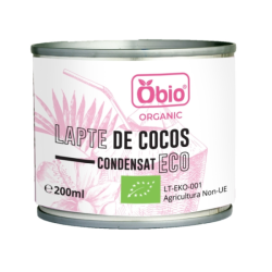Crema de cocos condensat bio fara gluten, 200ml, 200 ml, Obio