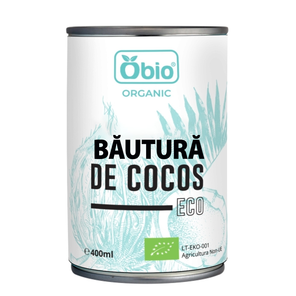 Bautura de cocos bio fara gluten, 400 ml, Obio