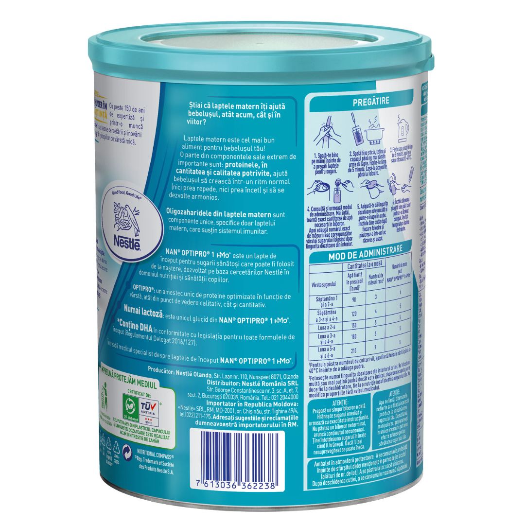 Pachet formula lapte de inceput Nan 1 Optipro HMO, +0 luni, 3x800 g, Nestle 534535