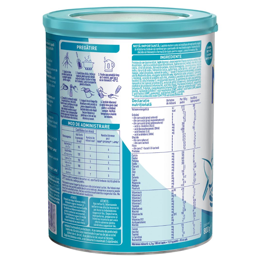Pachet formula lapte de inceput Nan 1 Optipro HMO, +0 luni, 3x800 g, Nestle 534536