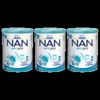 Pachet formula lapte Nan 2 Optipro HMO, +6 luni, 3x 800g, Nestle