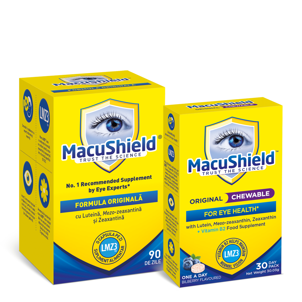 Pachet MacuShield 90 capsule + MacuShield Chewable 30 capsule, Macu Vision