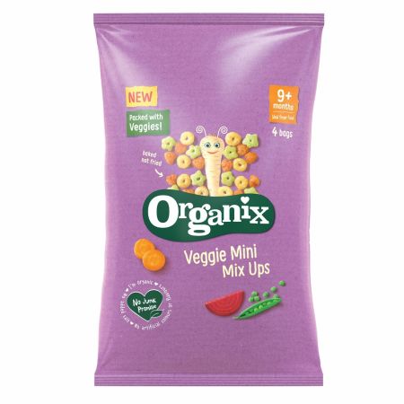 Snack Bio din porumb mini mix cu legume, +9 luni, 4 pungute x 15 g