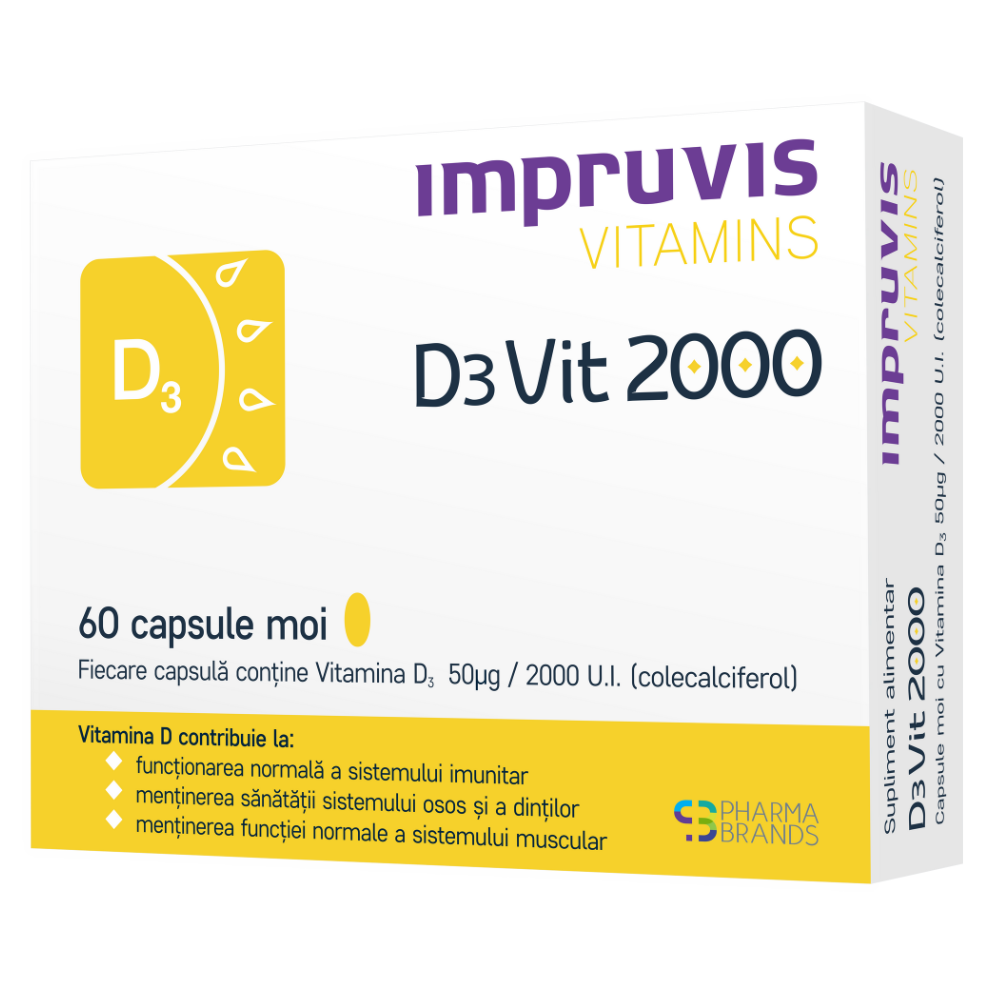 DeVit 2000 cu vitamina D3, 60 capsule moi