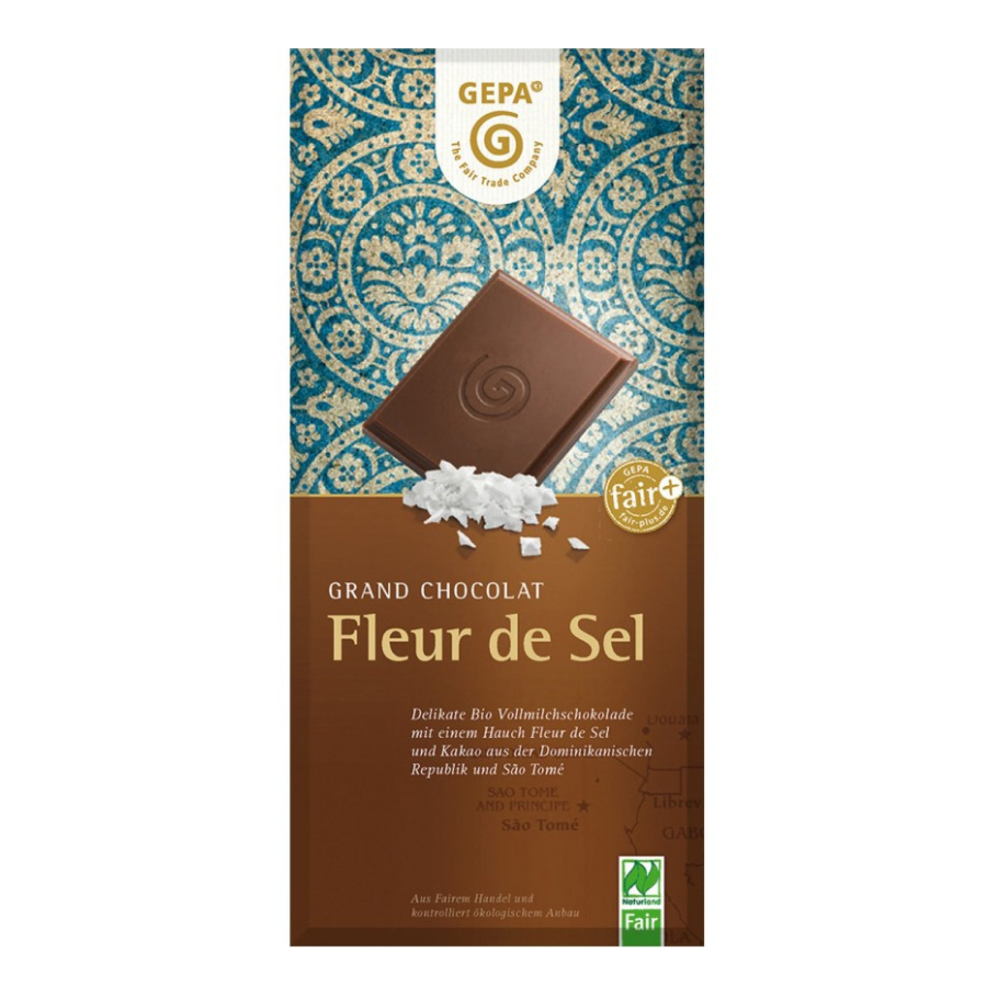 Ciocolata Bio cu lapte si sare Fleur de Sel, 100 g, Gepa