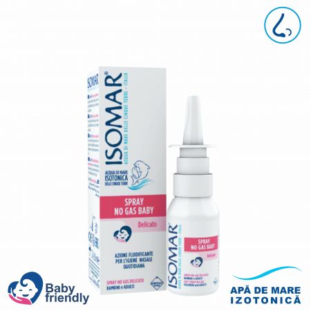 Spray nazal cu apa de mare izotonica (fara gaz) Baby, +6 luni, 30 ml, Isomar
