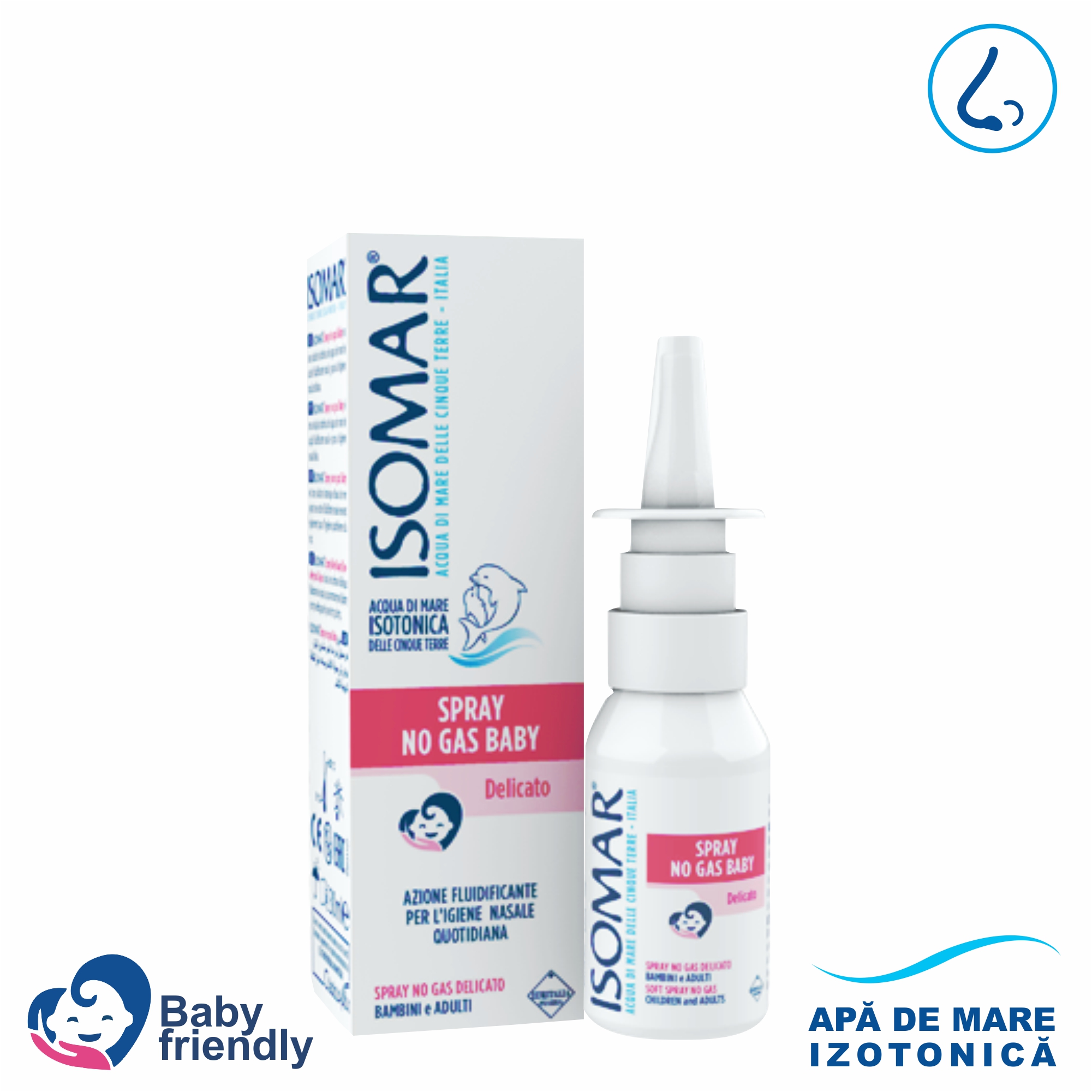 Spray nazal cu apa de mare izotonica Baby, +6 luni, 30 ml, Isomar