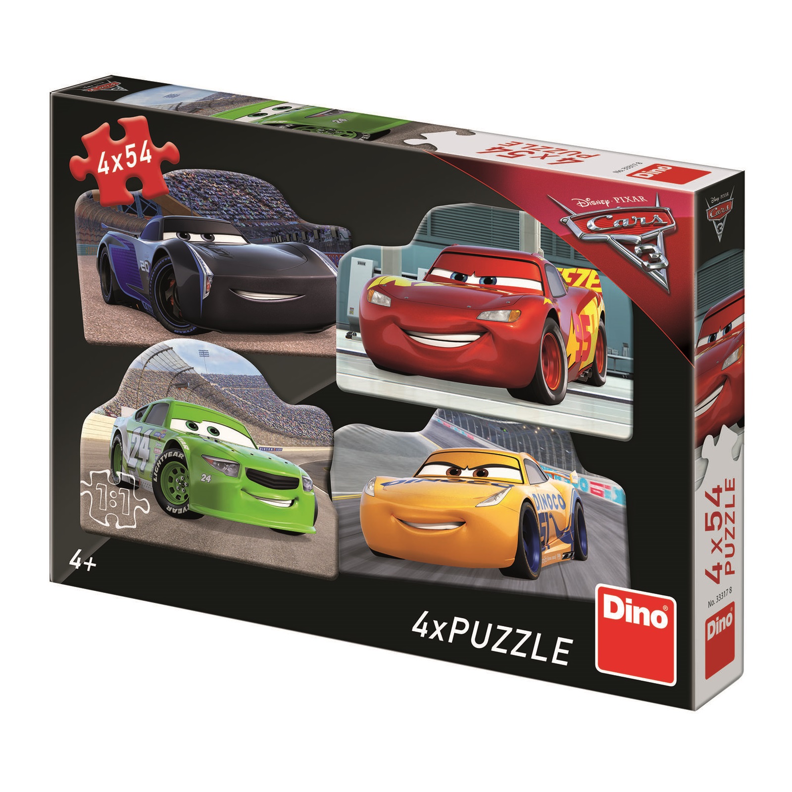 Puzzle 4 in 1 Cars 3, 54 piese, Dino Toys