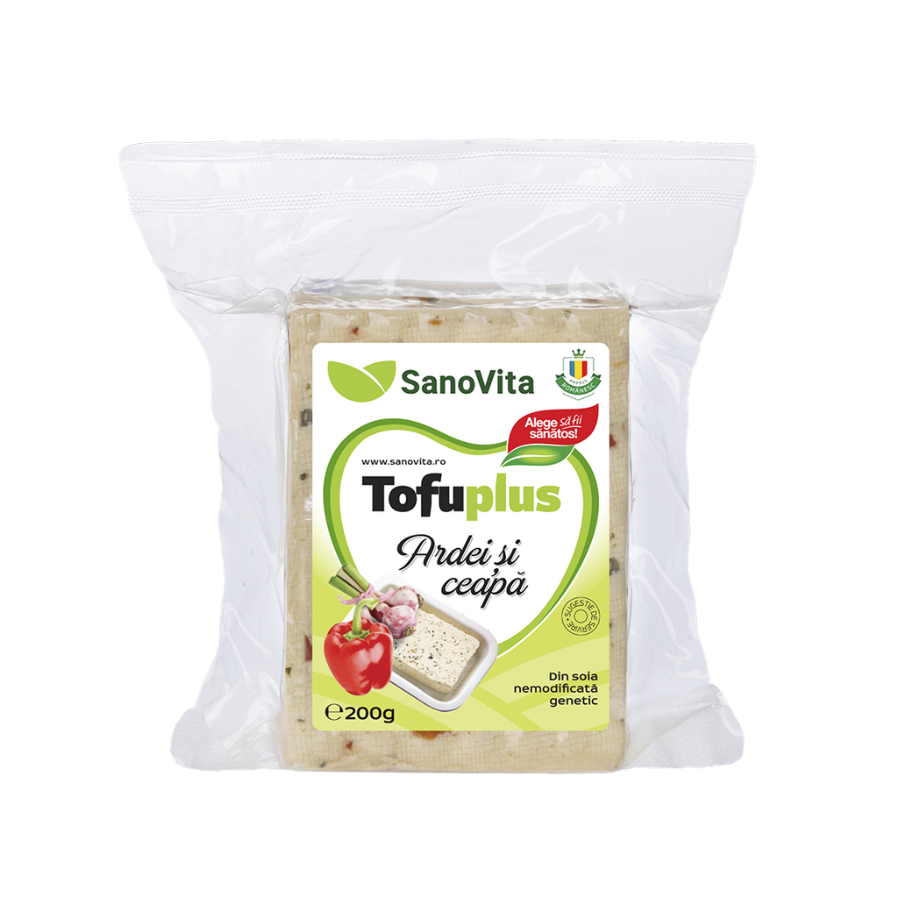 Tofu Plus Ardei si Ceapa Sterilizat, 200 g, Sanovita