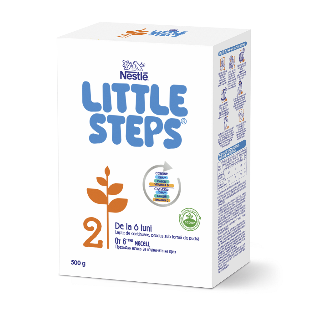 Lapte praf de continuare Little Steps 2, de la 6 luni, 500 g, Nestle