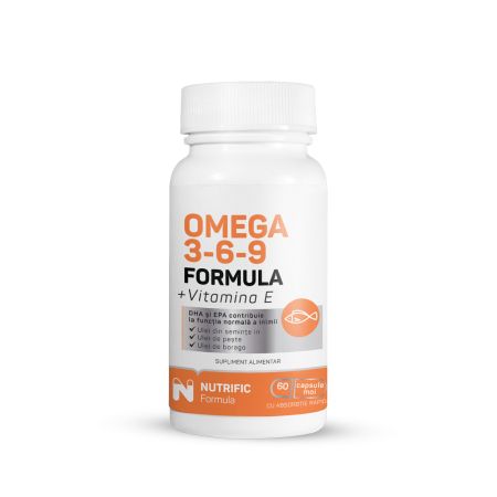Omega 3 6 9 Formula cu Vitamina E, 60 capsule