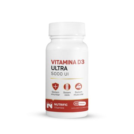 Vitamina D3 Ultra, 5000UI, 30 capsule