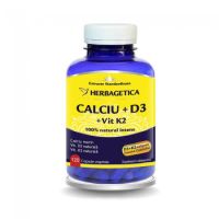 Calciu + D3 + Vitamina K2, 120 capsule, Herbagetica