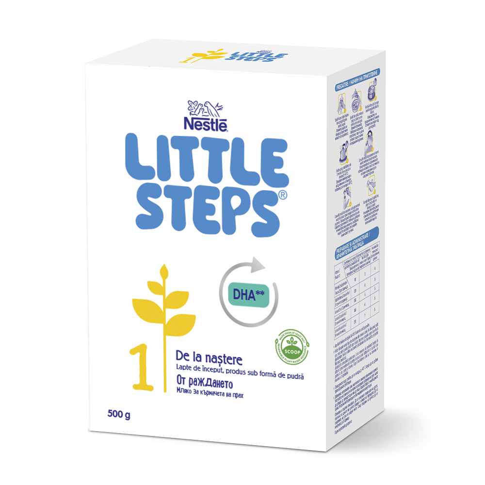 Lapte praf de inceput Little Steps 1, 0 - 6 luni, 500 g, Nestle