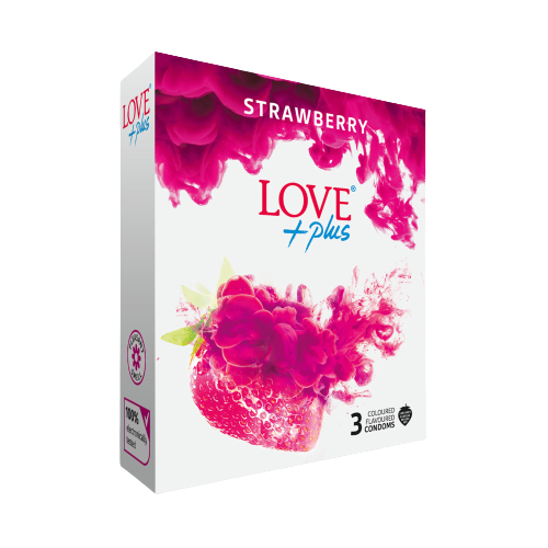 Prezervative Strawberry, 3 bucati, Love Plus