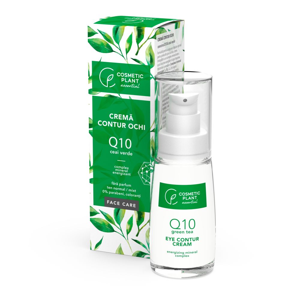 Crema contur ochi fara parfum Q10 si ceai verde, 30 ml, Cosmetic Plant