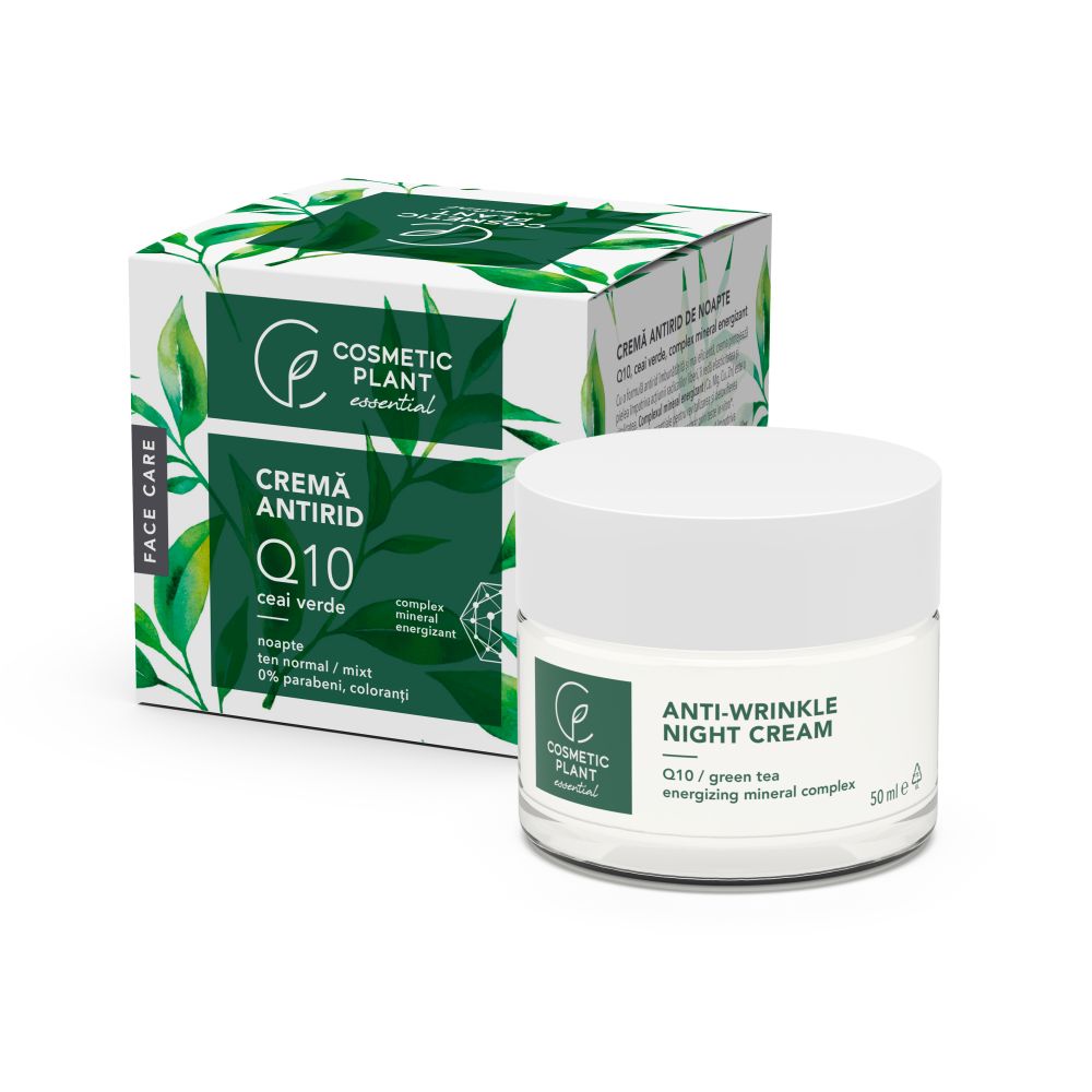 Crema antirid de noapte Q10 cu ceai verde Face Care, 50 ml, Cosmetic Plant