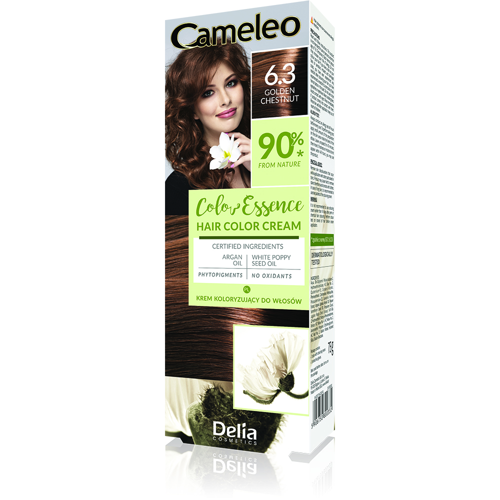 Vopsea de par Cameleo Color Essence, 6.3 Golden Chestnut 75 g, Delia Cosmetics