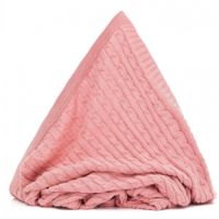 Paturica tricotata din bumbac, 100x80 cm, culoare roz, Fillikid
