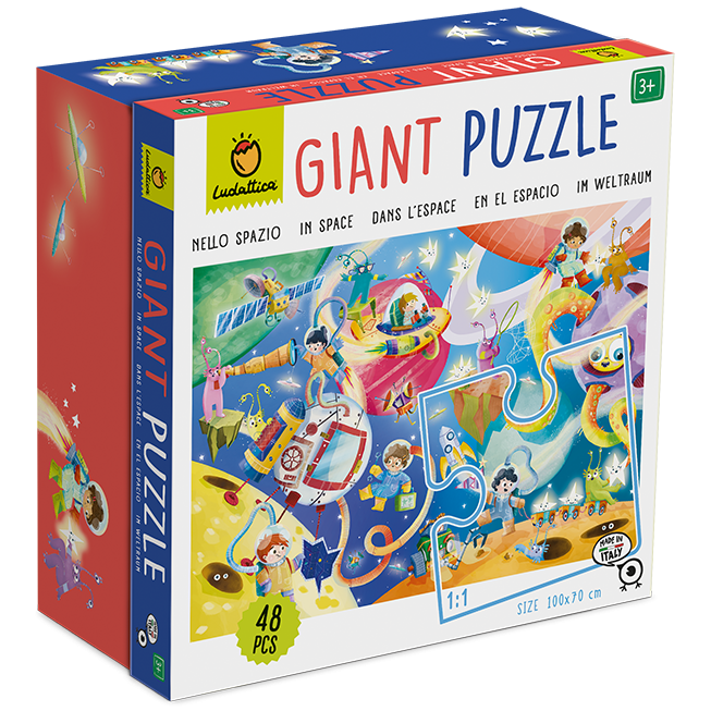 Puzzle gigant Spatiul, 3 ani+, Ludattica