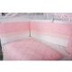 Set lenjerie pentru patut cu baldachin Squars, 11 piese, alb-roz, 120×60 cm, MyKids 525014