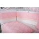 Set lenjerie pentru patut fara baldachin, 9 piese, alb-roz, 120×60 cm, MyKids 525035