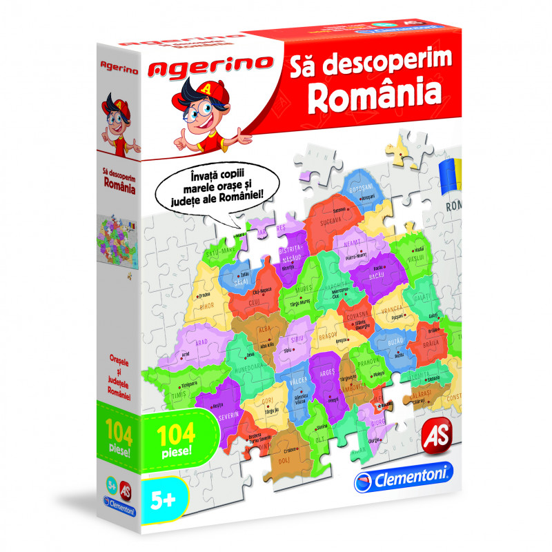 Puzzle sa descoperim Romania, 104 piese, 
