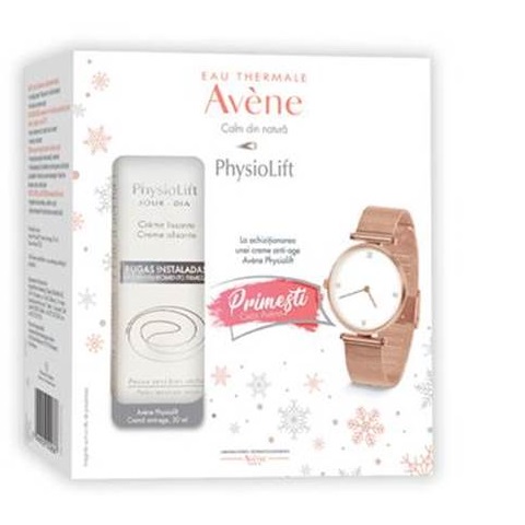 Oferta pachet Avene Physiolift crema de zi 30 ml si ceas, Pierre Fabre