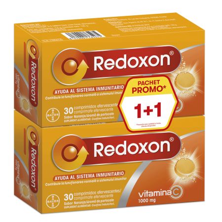 Pachet Redoxon cu vitamina C 1000 mg si aroma de portocale