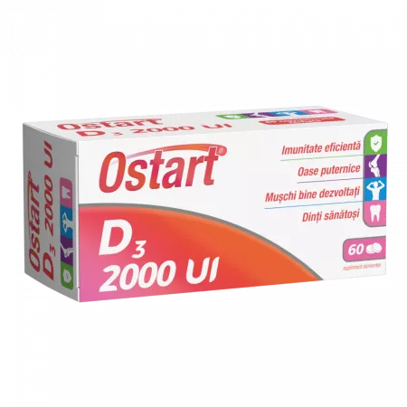 Ostart D3, 2000UI, 60 comprimate, Fiterman