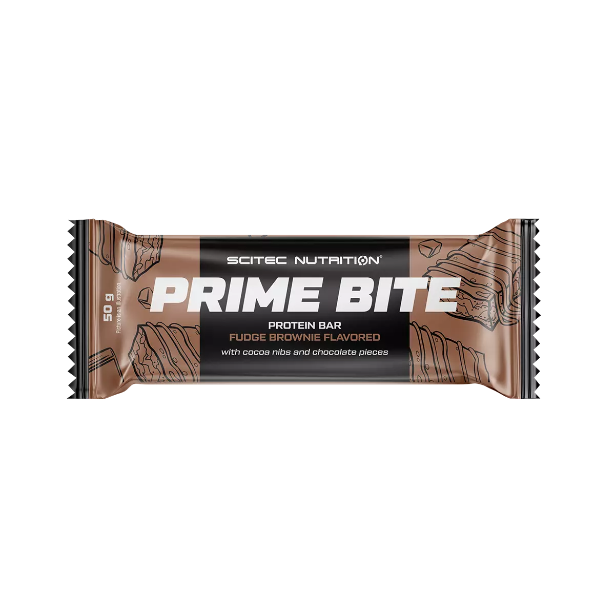 Baton proteic fudge brownie Prime Bite, 50 g, Scitec Nutrition