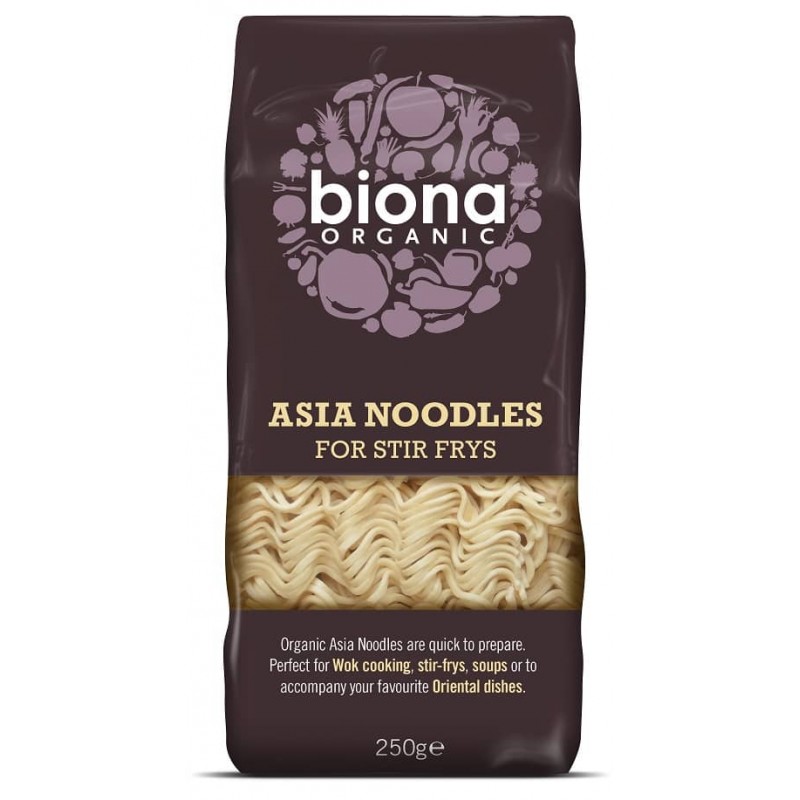 Asia noodles pentru stir fry, 250 g, Biona