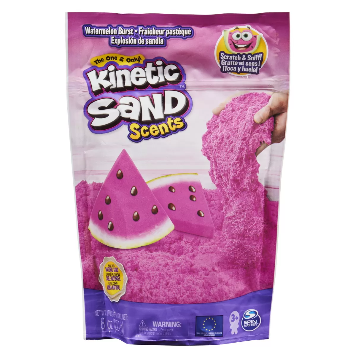 Nisip kinetic pentru modelaj aroma de pepene, 227 g, Kinetic Sand