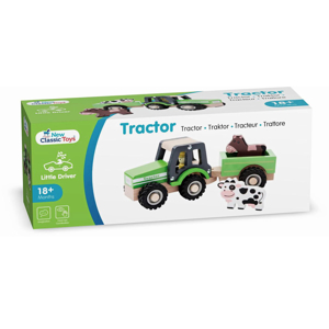 Tractor cu trailer pentru animale, 18 luni+, New Classic Toys 530646