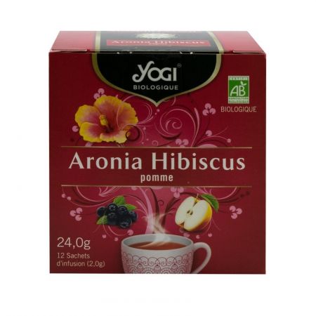 Ceai bio Aronia, Mar si Hibiscus, 12 plicuri/24 g, Yogi Tea