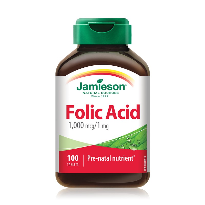 Acid folic 1 mg, 100 tablete, Jamieson
