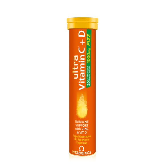 Ultra vitamina C+D 1000 MG Fizz, 20 tablete efervescente, Vitabiotics
