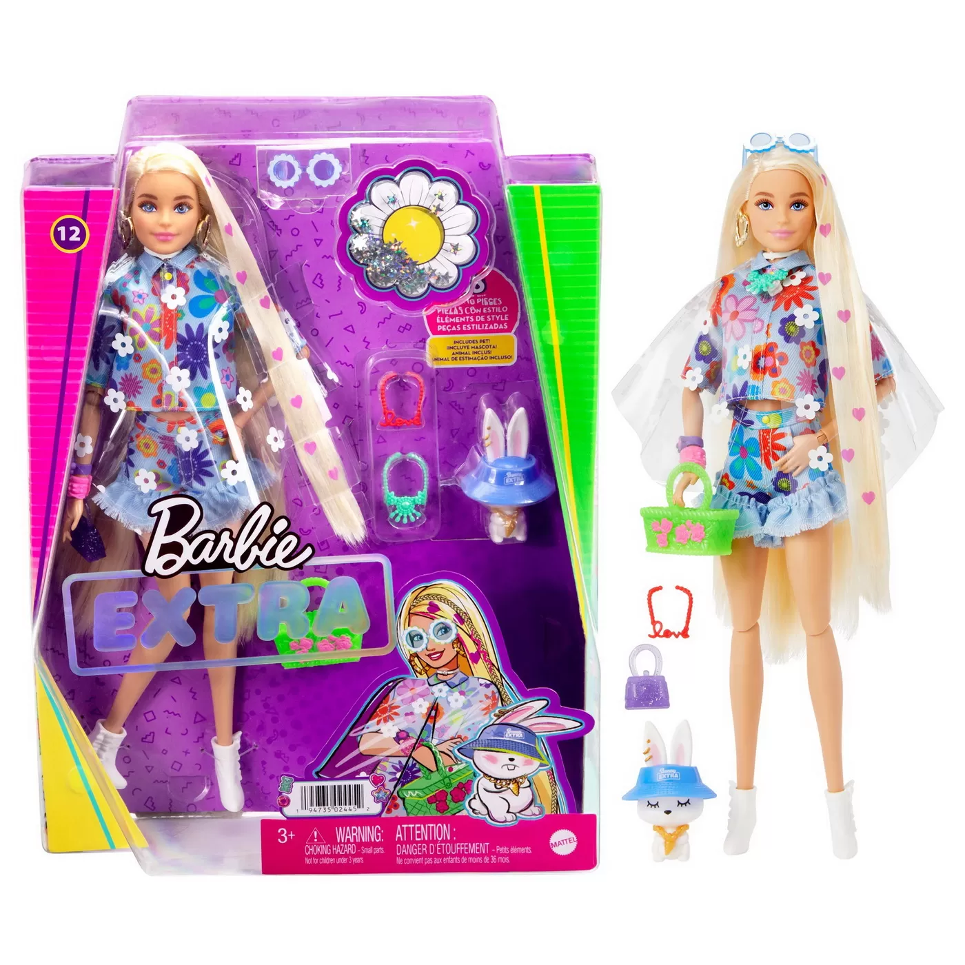 Papusa Barbie Extra, Flower Power, Barbie