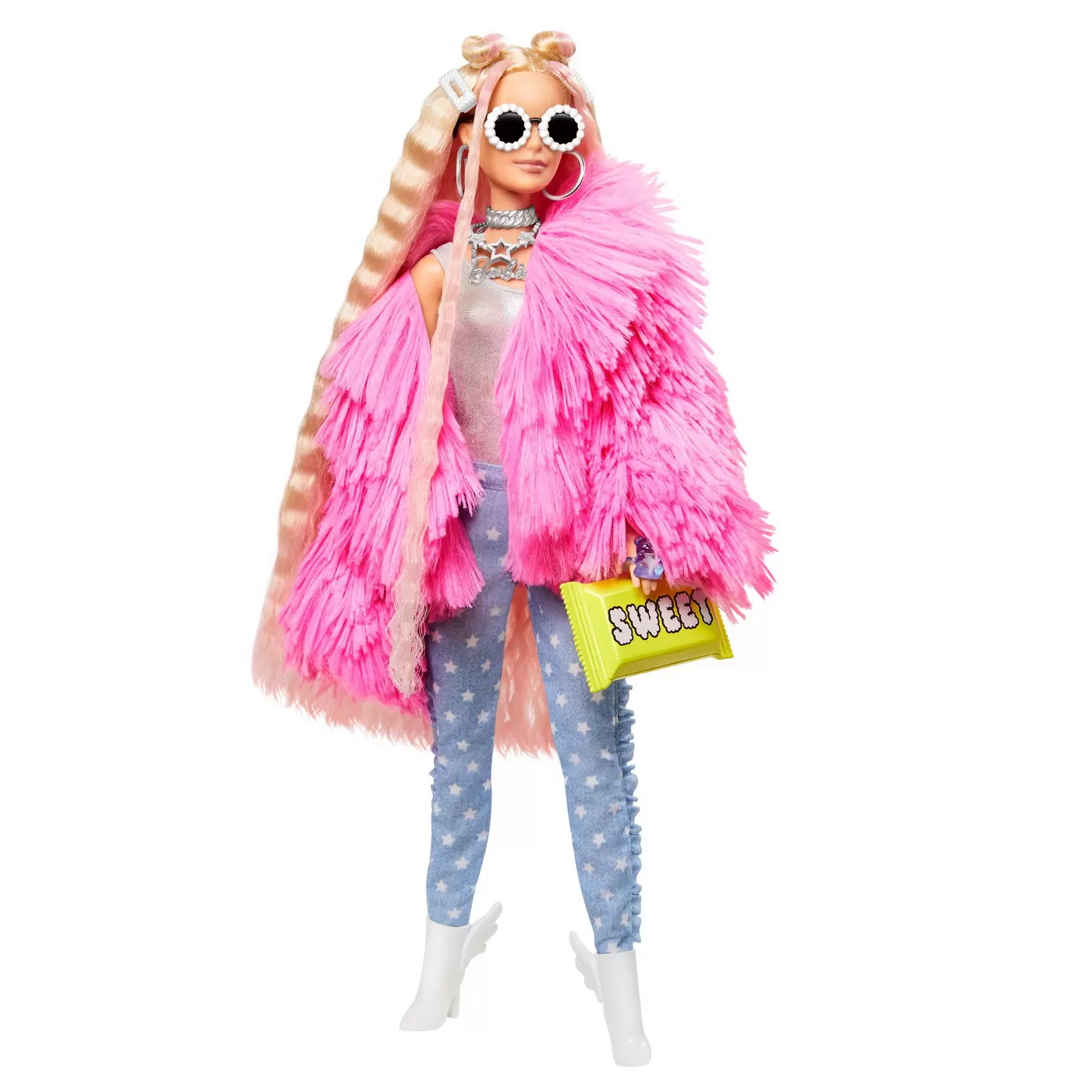 Papusa Barbie Extra, Fluffy Pinky, Barbie