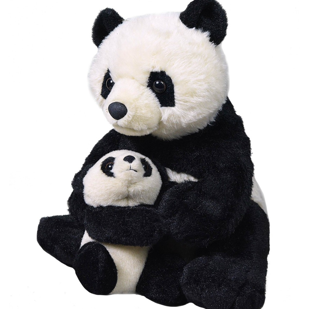 Jucarie de plus mama si puiul urs Panda, 25 cm, Wild Republic