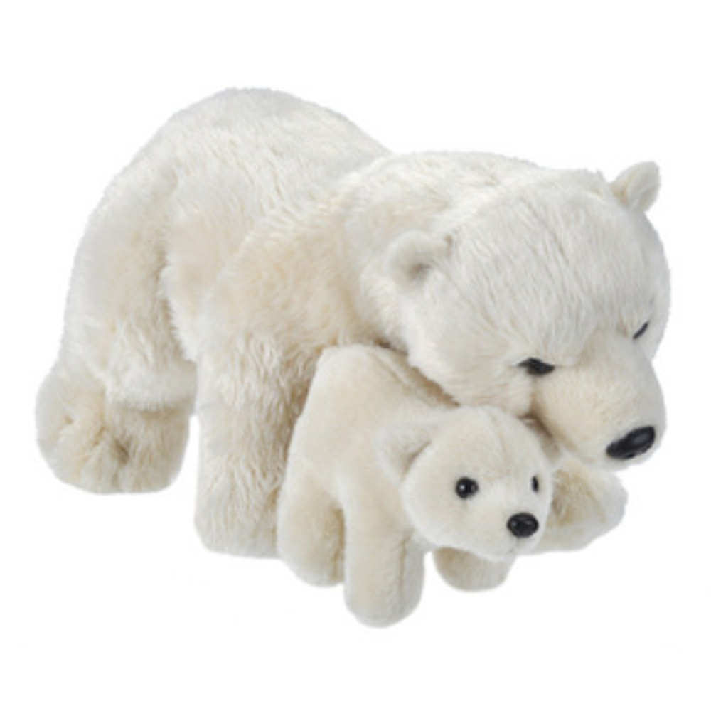 Jucarie de plus Mama si puiul Urs Polar, 38 cm, Wild Republic
