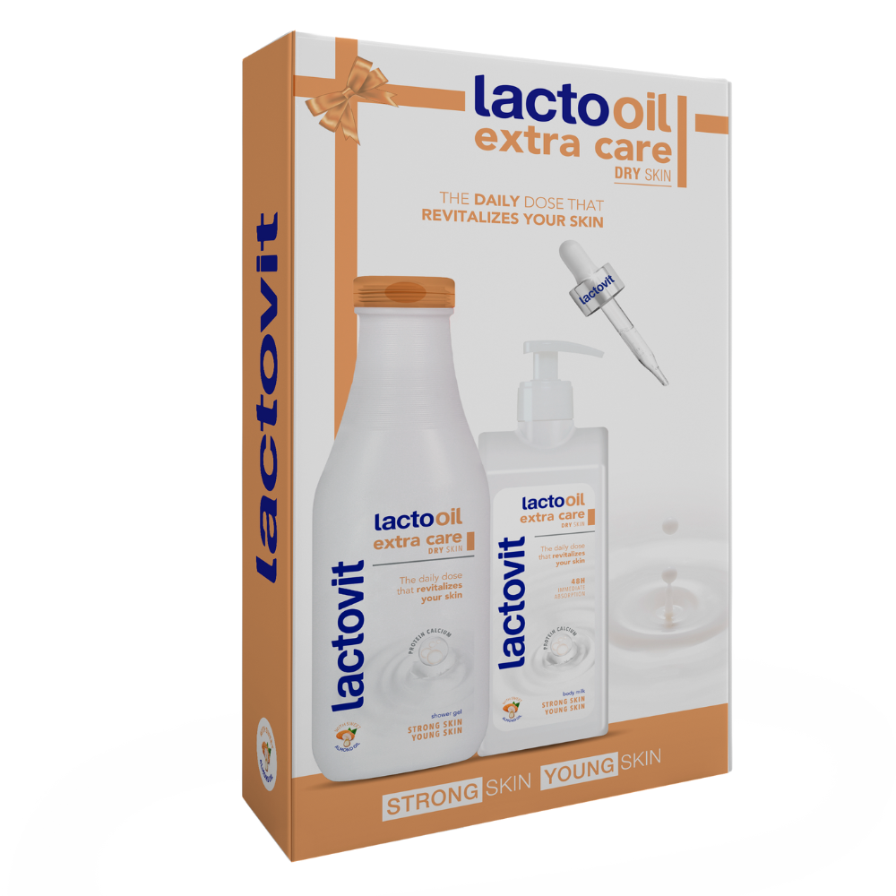 Pachet Gel de dus 600 ml si Lapte de corp 400 ml Lacto Oil, Lactovit